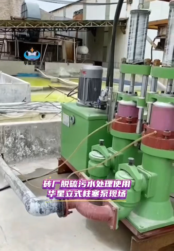 砖厂脱硫污水处理使用华星立式柱塞泵现场